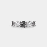 Moissanite Black Five Stone 925 Silver Ring